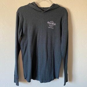 Hard Rock Hotel Lake Tahoe Blue Hooded Long sleeve Thermal Tee Medium